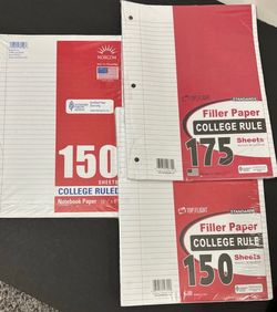 NEW 3 Packs College Ruled Loose Leaf Notebook Paper