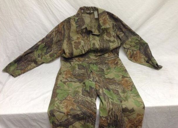 Mens Large Woodland Camouflage Camo Coveralls