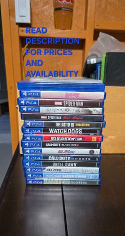 PS4 GAMES, READ DESCRIPTION FOR PRICES AND AVAILABILITY, GOOD CONDITION, READ DESCRIPTION FOR DETAILS