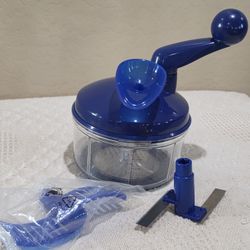 Tupperware Quick Chef Manual Food Processor Chopper Mixer OTG Travel Blue 6pc