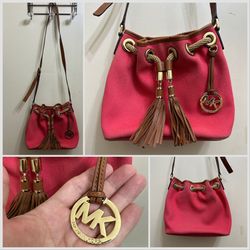 Michael Kors Marina Medium Canvas Bucket Bag 