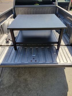 Black Square Coffee Table with Lower Shelf