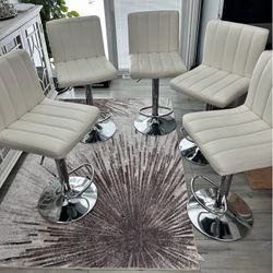 WHITE leather Barstools