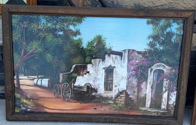 Old Towne wooden painting