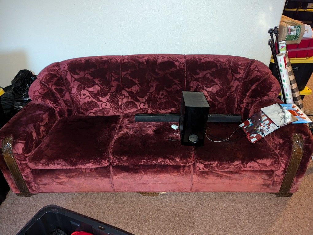 Antique Couch And Chair. Paid $4000 A Yr Ago To Reupholster The Couch
