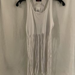 Women’s Fringe White Tops New Sizes Sm-1x