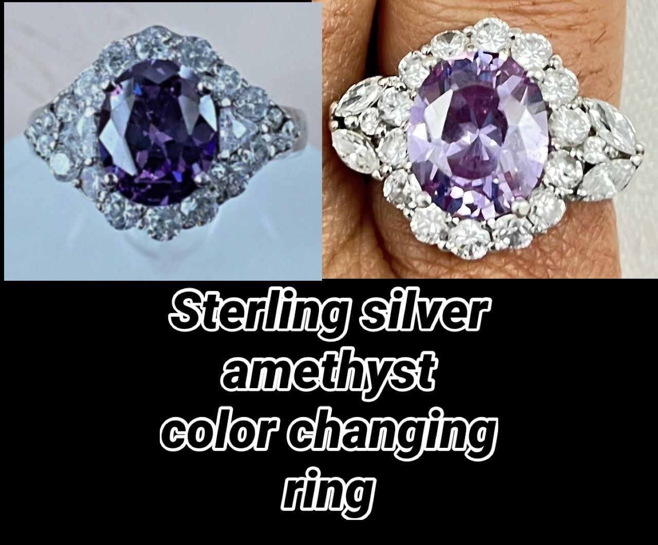 Sterling silver amethyst ring 