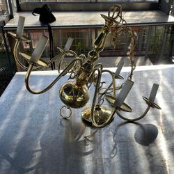 2 Vintage Brass Chandler 