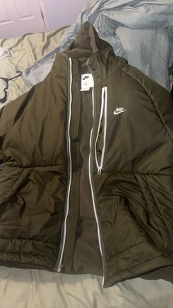 olive green nike puffer xl tall