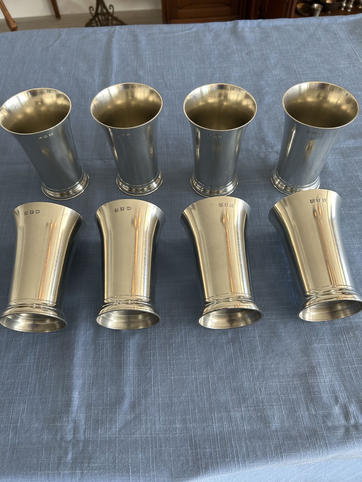John Somers Pewter - Set of Eight Beer Mugs