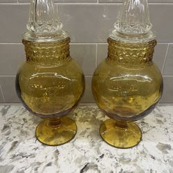 LE SMITH PAIR OF DECANTERS