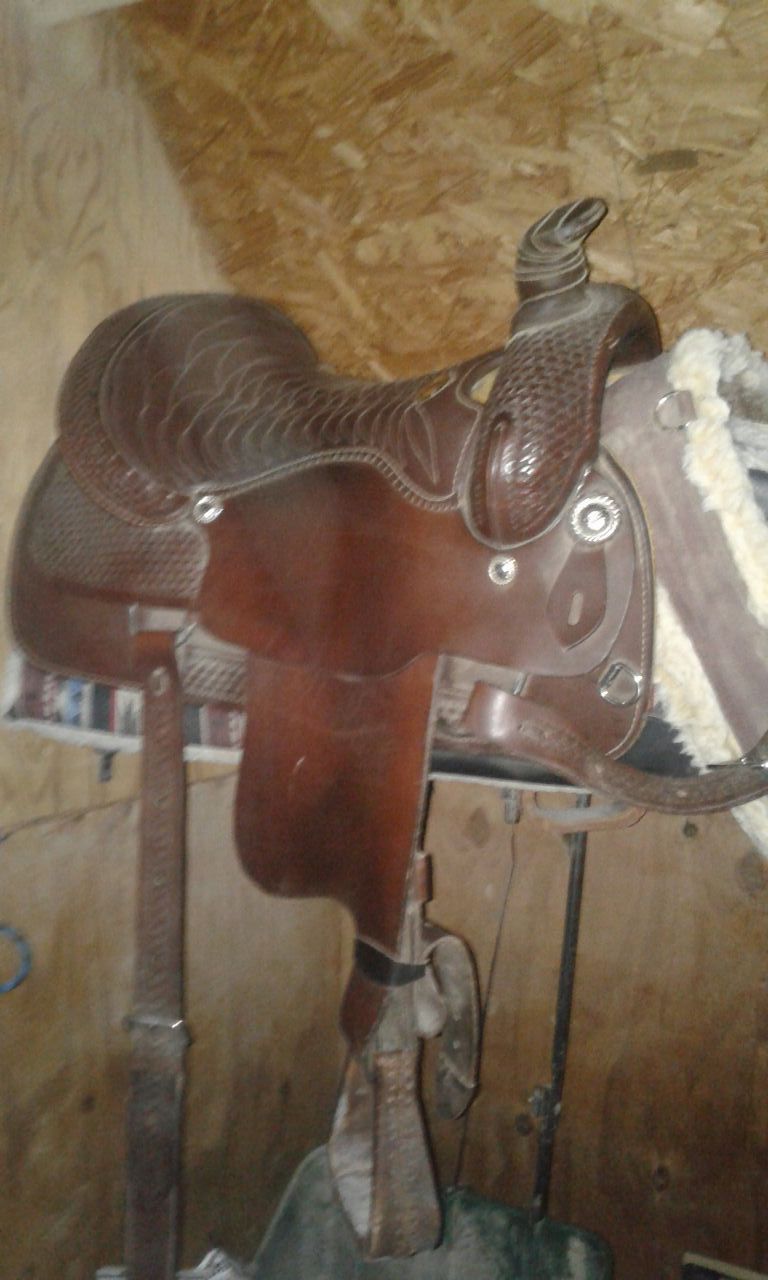 circle s 16" roping saddle