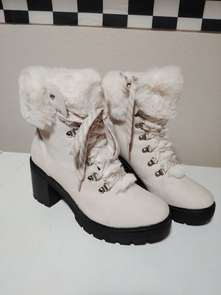White Fur Boots