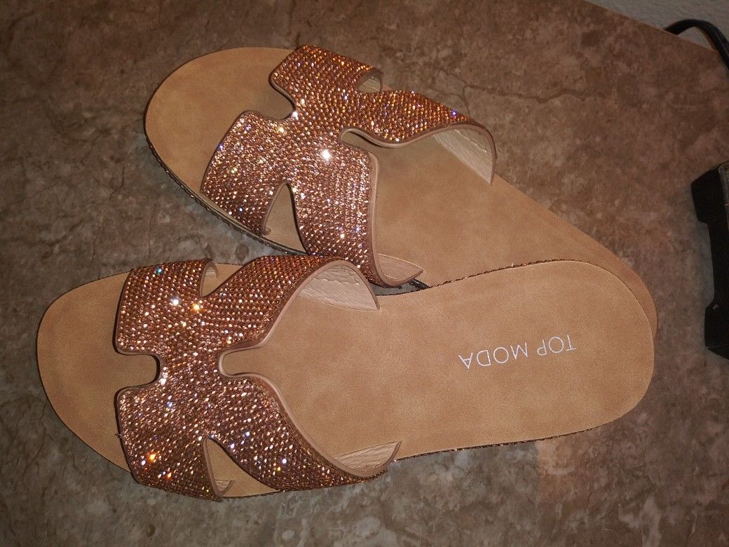 Gold☀Rhinestone💎 Sandals