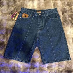 Corteiz C-Star Denim Jorts Faded Blue