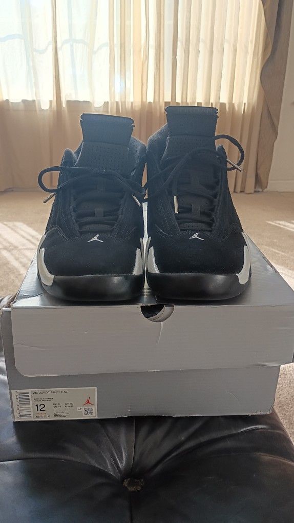 Jordan 14 Retro Black And White  In Box  Size 12 $300.00 OBO