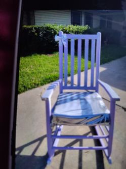 Lavender and silver rocking chair