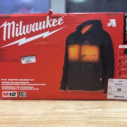 Milwaukee Men's 2X-Large M12 12-Volt Lithium-Ion Cordless Black Heated Jacket Hoodie