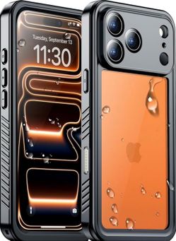 iPhone 17 Pro Max Case,Waterproof Built-in Screen & Camera Protector IP68 Underwater Full Body 17FT Military Dropproof Shockproof Phone Case 6.9"