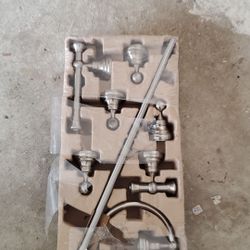 Brush aluminum 5 pieces bath collection