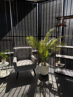 Gray Tufted Accent Armchair