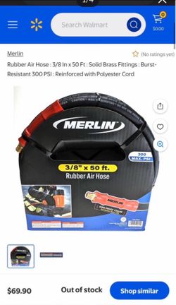 Merlin 3/8" x 50 ft. Rubber Air Hose- NEW