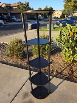 5-Tier Black Corner Shelf Unit