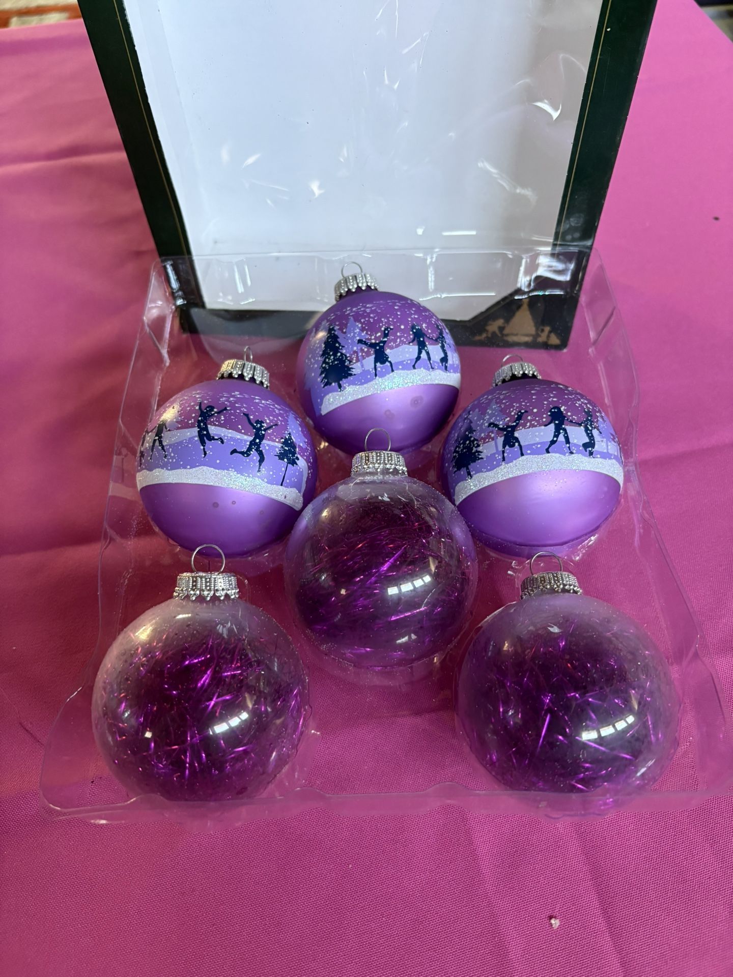 6 Glass Christmas Tree Ornaments