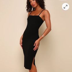 Black Bodycon Midi Dress