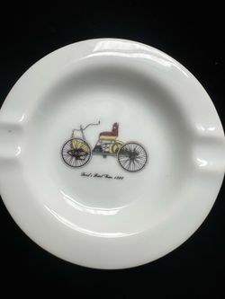 1960’s ceramic ashtray features a detailed graphic of "Ford's First Car, 1896".
