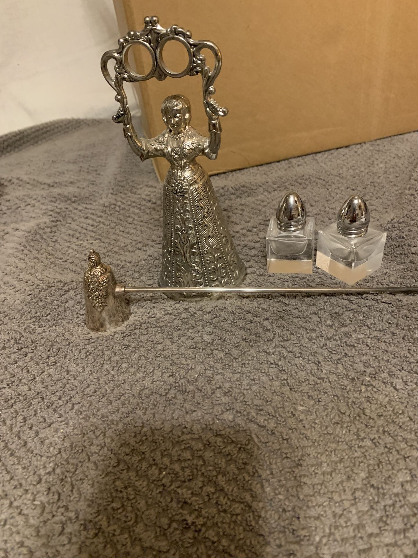 Wedding Bell, Candle Snuffed, Small Salt & Pepper Shakers