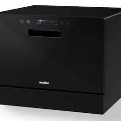 MUELLER 21 in. Professional Digital Portable Countertop Dishwasher with 6 Place Settings in Black