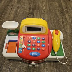 Kids' cash register, shopping cart set, play pretend