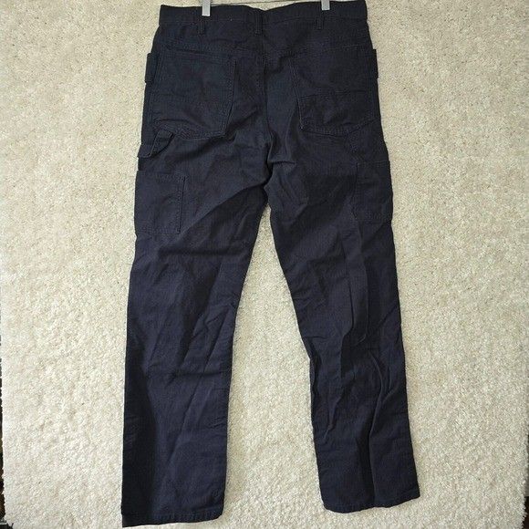 Berne Mens Duck Carpenter Pants Size 34x34 (Fits 34x32) Navy Relaxed Workwear