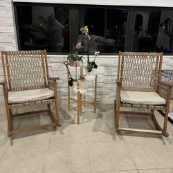 Teak Rocking Chair 3 Piece Set