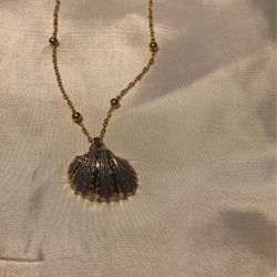 Sea Shell Pendant With Gold Filled Chain