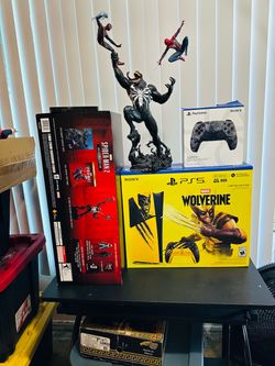 PlayStation 5Digital Edition Console 825 GB - Marvel’s Wolverine Battle Yellow Limited Edition Bundle totalmente nueva viene con la statue de spider