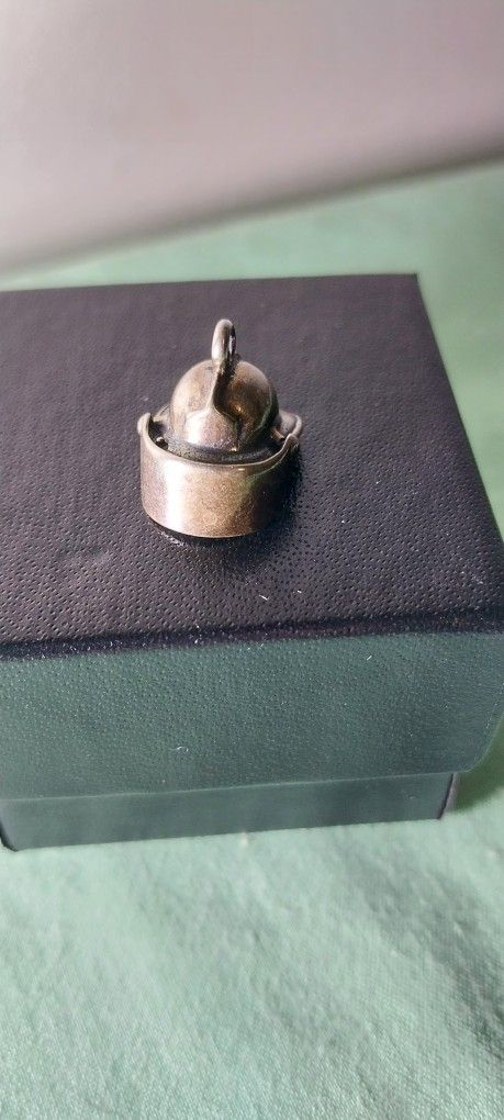 Sterling silver firemen's helmet charm
