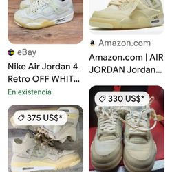 Nike Air jordan 4 retro off white size10.5