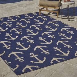 New in package Indoor Outdoor Area Rug, Classic Flatweave, Washable, Stain & UV Resistant Carpet for Deck, Patio, Poolside & Mudroom, 8x10 Ft Large, A