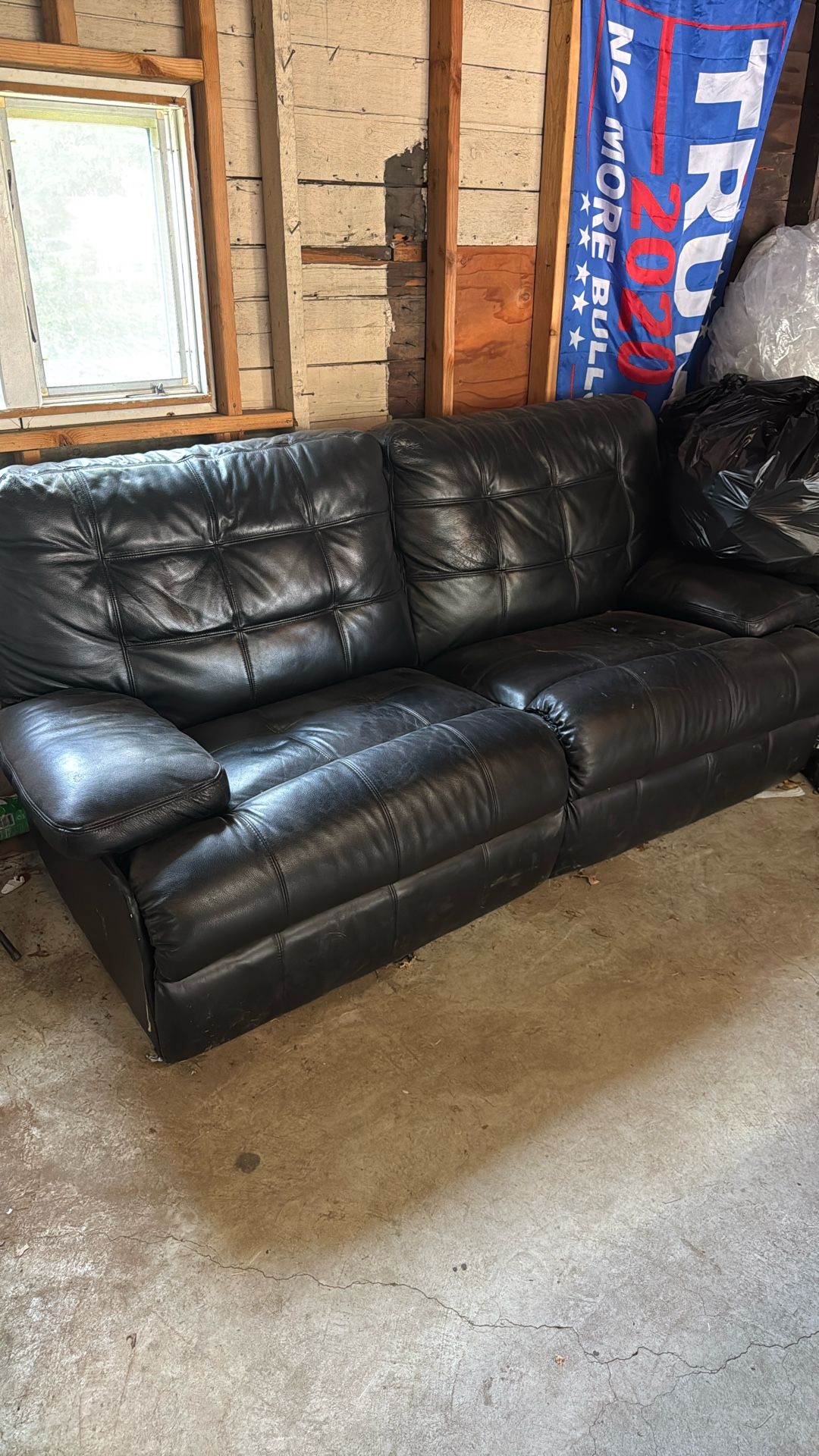 Black leather couch