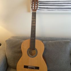 Acoustic Nylon String Guitar + Case + Guitar Stand + Capo