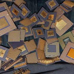 Large lot of vintage gold  IC and cpu for gold recovery ceramic