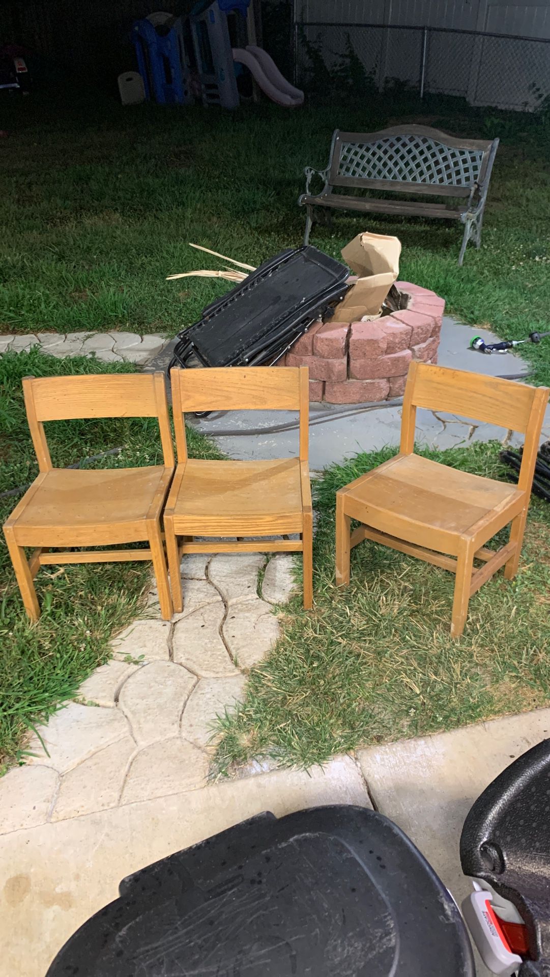 Children solid wood chair (3 chairs) for sale $5 each