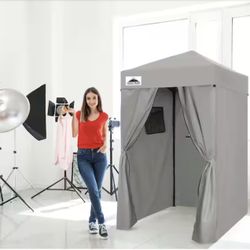 4 ft. x 4 ft. Pop Up Privacy Tent Foldable Outdoor Portable Dressing Changing Room Shelter, Gray