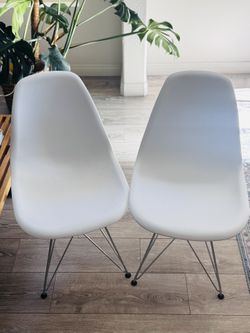 Mid-Century Modern Dining Chairs Side Chairs, White