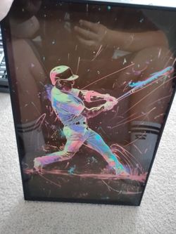 NEON BASEBALL WALL DECOR