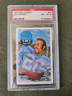 LEM BARNEY 1970 Kellogg's #37 PSA Graded Card NM-MT 8 NFL Detroit Lions