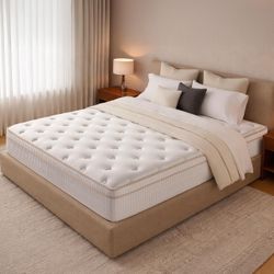 QUEEN 14” Hybrid Mattress-Cooling Gel Memory Foam + Individual Pocket Spring-PRICE $200 FIRM
