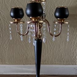Tall & Gorgeous Candelabra, Black And Rose Gold